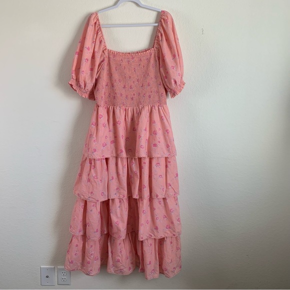 LoveShackFancy Dresses & Skirts - Love Shack Fancy X Target Simone Pink Ruffle Smocked Maxi Dress 2X
